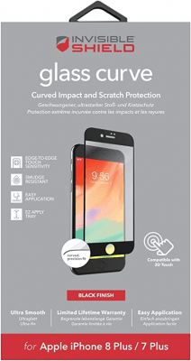 Zagg Invisible Shield Curved Screen Protector Brand New - Black & Clear - Iphone 6/6s/7/8 Plus