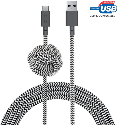 Native Union Ultra Strength USB-C to USB Belt Cable 3m - Brand New - Zebra