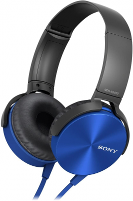 Sony Extra Bass Stereo Headphones MDR-XB450AP 3.5mm On-Ear Brand New - Blue
