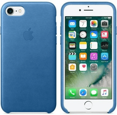 Apple Official Leather Case Brand New - Sea Blue - Iphone 7