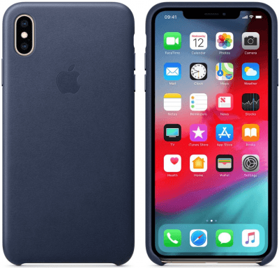 Apple Official Leather Case Brand New - Midnight Blue - Iphone Xs Max