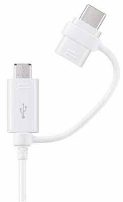 Samsung USB To Micro-USB And USB-C Cable 1.5m - Brand New - White