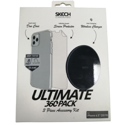Skech Mega Value Bundle includes Phone Case, Screen Protector & Wireless Charger Brand New - Clear - Iphone 11 Pro Max