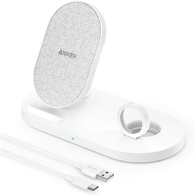 Anker PowerWave Sense 2-in-1 Stand with Watch Charging Cable Holder Brand New - White