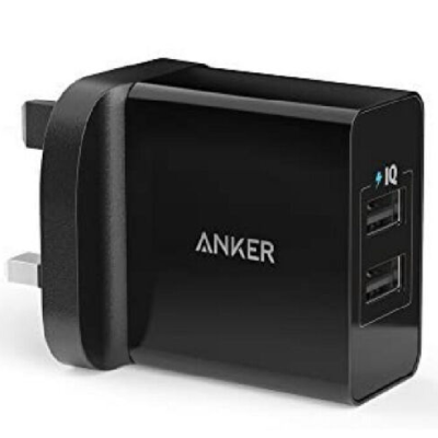 Anker 2-Port USB 24W Charging Plug Like New - Black