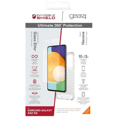 GEAR4 Havana Case and InvisibleShield Screen Protector Bundle Brand New - Clear - Galaxy A52 5g