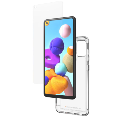 GEAR4 Clear Case and InvisibleShield Screen Protector Bundle Brand New - Clear - Galaxy A21s