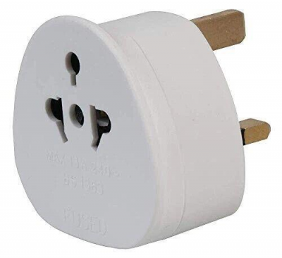 The Big Phone Store 2 Pin to 3 Pin Adaptor Brand New - White - 13amp