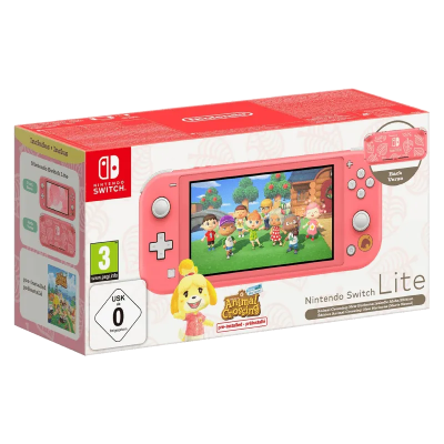Nintendo Switch Lite with Animal Crossing - New Horizons Isabelle Aloha Edition Game Brand New - Pink