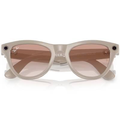 RayBan Meta Skyler Smart Glasses - Listen, Make Calls & Capture! Like New - Shiny Chalky Gray Frame/gradient Cinnamon Pink Lens