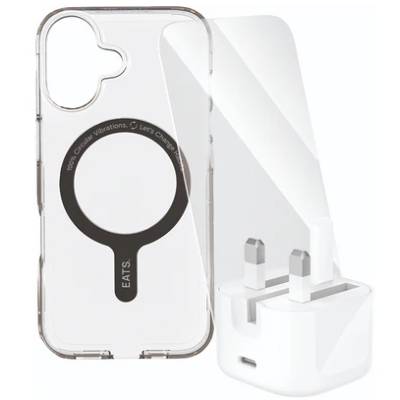 EATS/ PanzerGlass/Belkin Power & Protect Advanced Bundle - MagSafe Case, Tempered Glass & 30W USB-C Charger Like New - Clear - Iphone 17