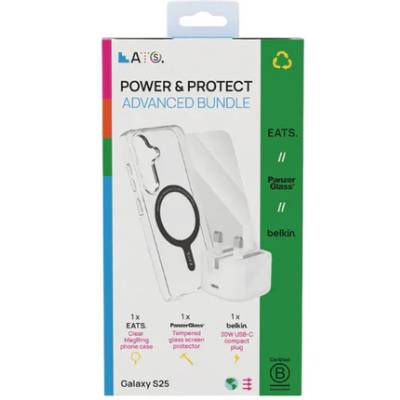 EATS/ PanzerGlass/Belkin Power & Protect Advanced Bundle - Clear MagRing Case, Panzer Tempered Glass & Belkin 30W USB-C Charger Brand New - Clear -...